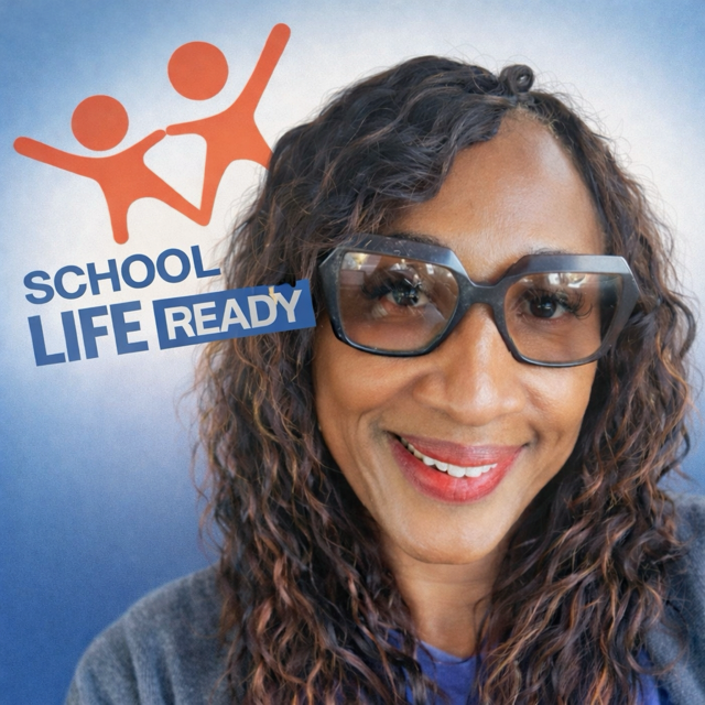Dr. Cecelia Lynch Mitchell with the School Life Ready logo
